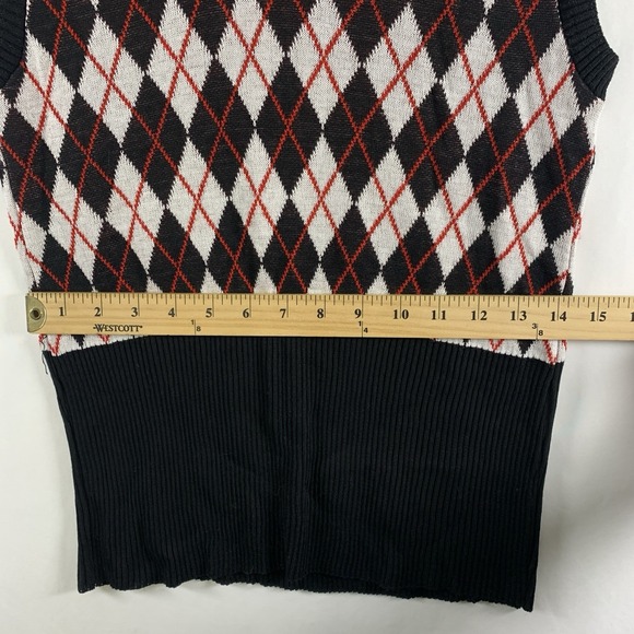 VTG Deadstock Rue 21 Womens Y2K Argyle Sweater Vest XL Preppy Academia USA Made - Picture 4 of 8